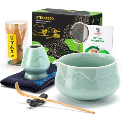 TEANAGOO Matcha Klopper, 7-delige Keramische Matcha Set, Matcha Kit voor Ceremonie, Matcha Theeset voor het maken van Ontbijt/Latte, Matcha Klopper Set en Kom met Lepel & Zeef, Cadeau voor Matcha Liefhebber, Nieuwjaarsuitverkoop, Top cadeau keuzes TEANAGOO Matcha Klopper, 7-delige Keramische Matcha Set, Matcha Kit voor Ceremonie, Matcha Theeset voor het maken van Ontbijt/Latte, Matcha Klopper Set en Kom met Lepel & Zeef, Cadeau voor Matcha Liefhebber, Nieuwjaarsuitverkoop, Top cadeau keuzes