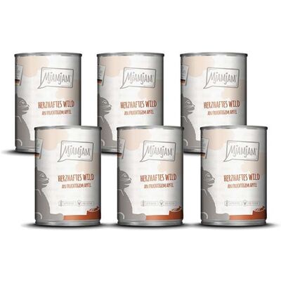 MjAMjAM - Hartig wild met fruitige appels 6 x 400 g MjAMjAM - Hartig wild met fruitige appels 6 x 400 g