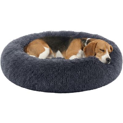 JOYFURNOS Ochama comfortabel donutvormig huisdierenbed voor katten en honden, afneembare en wasbare binnenkussens, wasbaar, pluche materiaal, diameter 80 cm, hoogte 20 cm, donkergrijs JOYFURNOS Ochama comfortabel donutvormig huisdierenbed voor katten en honden, afneembare en wasbare binnenkussens, wasbaar, pluche materiaal, diameter 80 cm, hoogte 20 cm, donkergrijs
