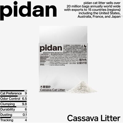 pidan Cassave kattenbakvulling 2,4 kg * 4 - Engelse verpakking pidan Cassave kattenbakvulling 2,4 kg * 4 - Engelse verpakking