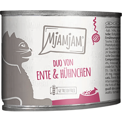 MjAMjAM - DUO van malse eend & sappige kip met wortelen 200g*6 MjAMjAM - DUO van malse eend & sappige kip met wortelen 200g*6