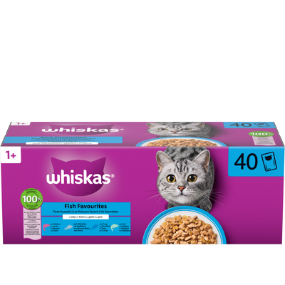 Whiskas Multipack Verpakkingen voor Katten - Visselectie in Gelei Whiskas Multipack Verpakkingen voor Katten - Visselectie in Gelei
