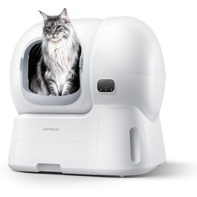 homerunPET slimme, volledig automatische kattenbak CS106, XL (106 liter), automatische bijvulling, veilig anti-drukdruip ontwerp, geschikt voor katten van 10 kg en grotere katten, ideaal voor Ragdolls en Maine Coons homerunPET slimme, volledig automatische kattenbak CS106, XL (106 liter), automatische bijvulling, veilig anti-drukdruip ontwerp, geschikt voor katten van 10 kg en grotere katten, ideaal voor Ragdolls en Maine Coons