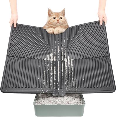 Blinkit 0152-1 Opvouwbare kattenbakmat/kattenbakvulling verzamelmat, groot formaat EVA-materiaal, waterdicht en antislip ontwerp, snelle kattenbakvulling recycling, gemakkelijk schoon te maken, geschikt voor gebieden rond de kattenbak, zwart/grijs/blauw/b Blinkit 0152-1 Opvouwbare kattenbakmat/kattenbakvulling verzamelmat, groot formaat EVA-materiaal, waterdicht en antislip ontwerp, snelle kattenbakvulling recycling, gemakkelijk schoon te maken, geschikt voor gebieden rond de kattenbak, zwart/grijs/blauw/b