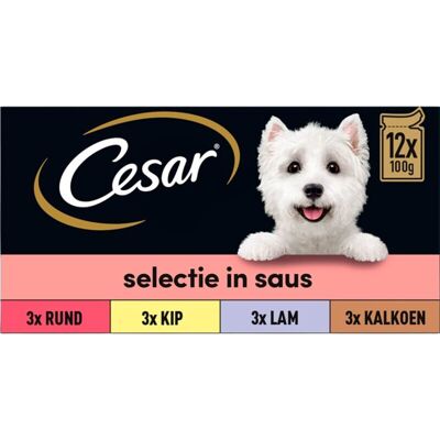 Cesar Hondenvoer Volwassen In Saus Multipack 12 Zakjes Cesar Hondenvoer Volwassen In Saus Multipack 12 Zakjes
