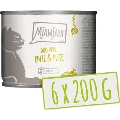 MjAMjAM - DUO van malse eend & fijne kalkoen met gestoomde pompoen 6 x 200 g MjAMjAM - DUO van malse eend & fijne kalkoen met gestoomde pompoen 6 x 200 g