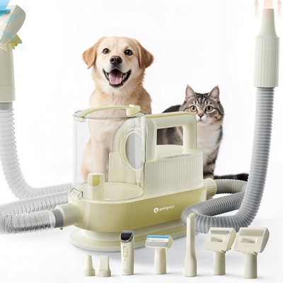 PETGUGU M1 Pro (Geel) Huisdier Trimmer met Stofzuiger & Föhn 11000Pa Zuigkracht 7-in-1 Verzorgingsset 2.5L Stofbak 3 Stands Zuigkracht & Temperatuur Instelbaar Geluidsarm Hond & Kat PETGUGU M1 Pro (Geel) Huisdier Trimmer met Stofzuiger & Föhn 11000Pa Zuigkracht 7-in-1 Verzorgingsset 2.5L Stofbak 3 Stands Zuigkracht & Temperatuur Instelbaar Geluidsarm Hond & Kat