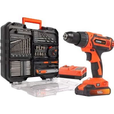 Powerplus 20 V Accuboormachine POWDP15300 met 1 Accu, Oplader en 78 Accessoires, Max Koppel 40 Nm, 2 Snelheidsinstellingen Powerplus 20 V Accuboormachine POWDP15300 met 1 Accu, Oplader en 78 Accessoires, Max Koppel 40 Nm, 2 Snelheidsinstellingen
