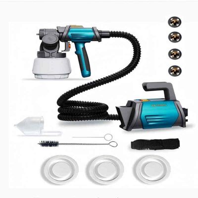 TILSWALL Shark 800 HVLP Elektrische Spuitpistool met 1300 ml Container, 120DIN-s Elektrische Spuitpistool met 4 Mondstukken en 3 Spuitstanden voor Binnen- en Buitenschilderwerk Blauw TILSWALL Shark 800 HVLP Elektrische Spuitpistool met 1300 ml Container, 120DIN-s Elektrische Spuitpistool met 4 Mondstukken en 3 Spuitstanden voor Binnen- en Buitenschilderwerk Blauw