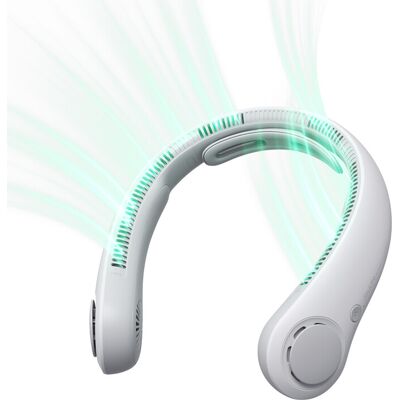 JISULIFE Draagbare nekventilator Life 4, nekbrace, bladloos, handsfree, 5 snelheden, 5000 mAh oplaadbaar, stil, voor binnen en buiten, wit JISULIFE Draagbare nekventilator Life 4, nekbrace, bladloos, handsfree, 5 snelheden, 5000 mAh oplaadbaar, stil, voor binnen en buiten, wit