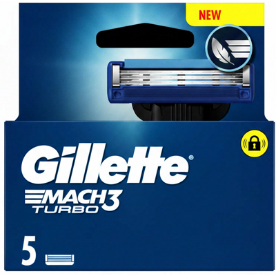 Gillette Mach3 Turbo scheermesjes 5 stuks Gillette Mach3 Turbo scheermesjes 5 stuks