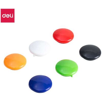 Deli Magnetic Dots, benodigdheden voor het kantoorbord, diameter 30 mm, assorti kleuren, 1 tube Deli Magnetic Dots, benodigdheden voor het kantoorbord, diameter 30 mm, assorti kleuren, 1 tube