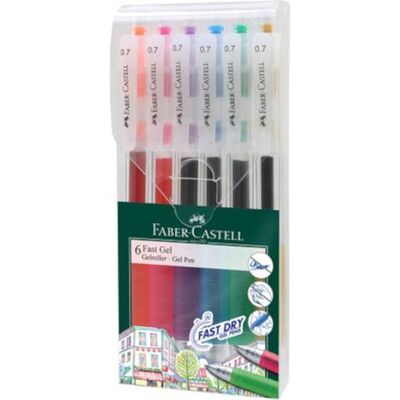Faber-Castell Faber Castell Gelpen Set - 0,7 mm, Assortiment Kleuren, 6 stuks Faber-Castell Faber Castell Gelpen Set - 0,7 mm, Assortiment Kleuren, 6 stuks