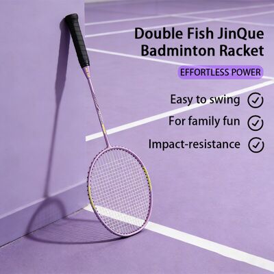 Double Fish JinQue badmintonracket-duoset van carbonaluminium, paars, 1501 Double Fish JinQue badmintonracket-duoset van carbonaluminium, paars, 1501