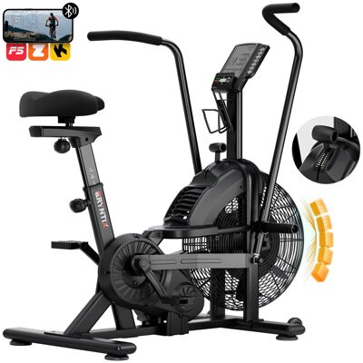 Wenoker ERYNTIX hometrainer met luchtwrijving, krachtige luchtwrijving, thuisgebruik met instelbare magnetische weerstand, full-body workoutfiets, uitgerust met LCD-display & app-connectiviteit Wenoker ERYNTIX hometrainer met luchtwrijving, krachtige luchtwrijving, thuisgebruik met instelbare magnetische weerstand, full-body workoutfiets, uitgerust met LCD-display & app-connectiviteit
