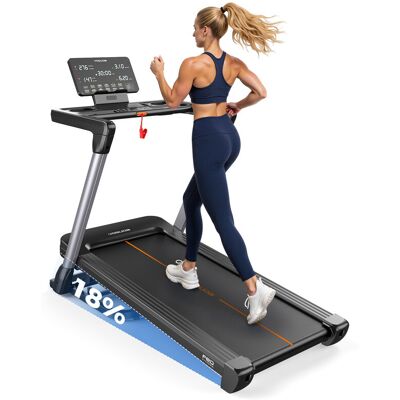 FED Fitness YOSHINO Opvouwbare loopband voor thuis, Loopband met automatische 18% helling, 3,0 HP, Belastbaar tot 172 kg, Compatibel met Bluetooth-app, LED-scherm met hoge resolutie FED Fitness YOSHINO Opvouwbare loopband voor thuis, Loopband met automatische 18% helling, 3,0 HP, Belastbaar tot 172 kg, Compatibel met Bluetooth-app, LED-scherm met hoge resolutie
