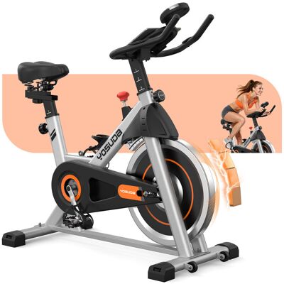 FED Fitness Hometrainer fiets, YOSHINO indoor cycling fiets met magnetische weerstand & app, stille hometrainer met lcd-monitor & tablethouder, spinningfiets voor cardio training thuis, in hoogte verstelbaar, max 120 kg FED Fitness Hometrainer fiets, YOSHINO indoor cycling fiets met magnetische weerstand & app, stille hometrainer met lcd-monitor & tablethouder, spinningfiets voor cardio training thuis, in hoogte verstelbaar, max 120 kg
