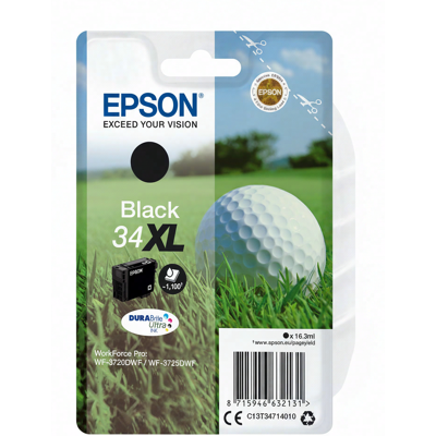Epson Golf ball singlepack zwarte 34XL DURABrite Ultra inkt Epson Golf ball singlepack zwarte 34XL DURABrite Ultra inkt