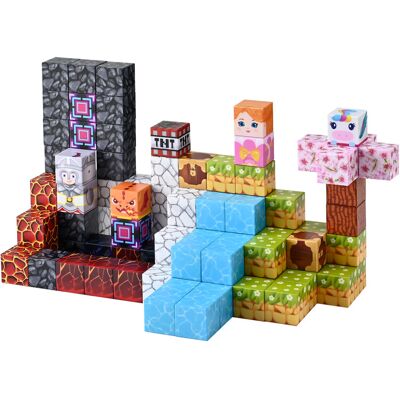 Tokky 108-delige magnetische blokken Mine World Pixelblokken STEM Montessori educatief speelgoed Sterke magnetische ABS veiligheidsmaterialen Creatieve avonturen bouwspeelgoed Kleurdoos verpakking CFD14 Tokky 108-delige magnetische blokken Mine World Pixelblokken STEM Montessori educatief speelgoed Sterke magnetische ABS veiligheidsmaterialen Creatieve avonturen bouwspeelgoed Kleurdoos verpakking CFD14