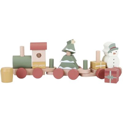 Little Dutch Kerstmis Blokken Stacking Trein Speelgoed - FSC, Hout Little Dutch Kerstmis Blokken Stacking Trein Speelgoed - FSC, Hout