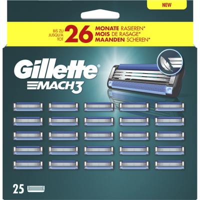 Gillette Mach3 Base scheermesjes voor mannen - 25 navulmesjes Gillette Mach3 Base scheermesjes voor mannen - 25 navulmesjes