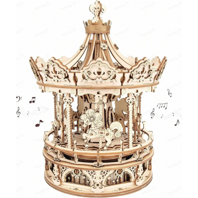 Robotime Houten Modelbouw - Romantisch Carrousel - RT-AMK62 Robotime Houten Modelbouw - Romantisch Carrousel - RT-AMK62