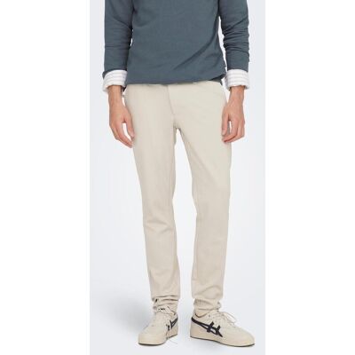 Only & Sons beige heren broek Slim Fit Steekzakken Knoop- en ritssluiting Regular waist Beige 27/32 Only & Sons beige heren broek Slim Fit Steekzakken Knoop- en ritssluiting Regular waist Beige 27/32