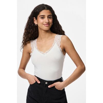 Pieces witte dames top V-hals Slim Fit Kabel patroon Duurzaam Mouwloos Wit S Pieces witte dames top V-hals Slim Fit Kabel patroon Duurzaam Mouwloos Wit S