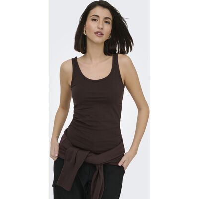 Jacqueline de Yong bruine dames top Ronde hals Slim Fit Mouwloos Bruin XXL Jacqueline de Yong bruine dames top Ronde hals Slim Fit Mouwloos Bruin XXL