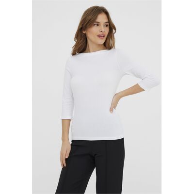 Vero Moda witte dames t-shirt Boothals Slim Fit Duurzaam 3/4 mouw Wit XL Vero Moda witte dames t-shirt Boothals Slim Fit Duurzaam 3/4 mouw Wit XL