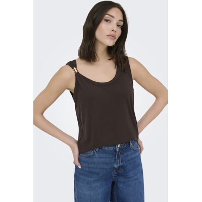 Jacqueline de Yong bruine dames top Ronde hals Slim Fit Mouwloos Bruin M Jacqueline de Yong bruine dames top Ronde hals Slim Fit Mouwloos Bruin M