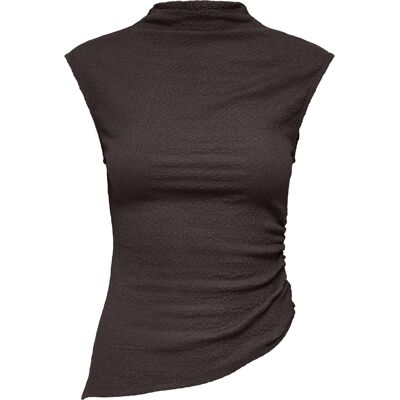 Jacqueline de Yong bruine dames top High neck halslijn Slim Fit Structuur patroon Mouwloos Bruin L Jacqueline de Yong bruine dames top High neck halslijn Slim Fit Structuur patroon Mouwloos Bruin L