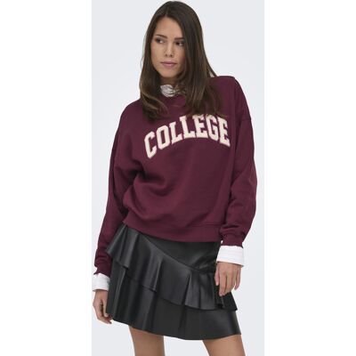 Jacqueline de Yong bordeaux dames trui Ronde hals Regular fit Geen zakken Tekst patroon Duurzaam Lange mouw Bordeaux XS Jacqueline de Yong bordeaux dames trui Ronde hals Regular fit Geen zakken Tekst patroon Duurzaam Lange mouw Bordeaux XS