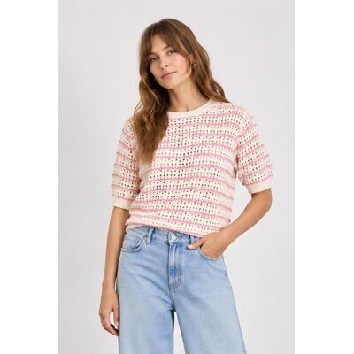 Red Button roze dames trui Ronde hals Regular fit Geen zakken Ajour patroon Korte mouw Roze XL Red Button roze dames trui Ronde hals Regular fit Geen zakken Ajour patroon Korte mouw Roze XL