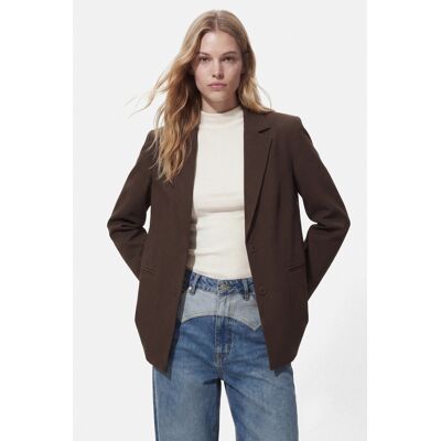 Pieces bruine dames blazer Revers kraag Regular fit Paspelzakken Knoopsluiting Duurzaam Lange mouw Bruin XS Pieces bruine dames blazer Revers kraag Regular fit Paspelzakken Knoopsluiting Duurzaam Lange mouw Bruin XS