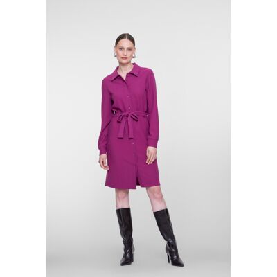 Geisha roze dames jurk Punt kraag Regular fit Geen zakken Structuur patroon Knoopsluiting Lange mouw Roze XXXL Geisha roze dames jurk Punt kraag Regular fit Geen zakken Structuur patroon Knoopsluiting Lange mouw Roze XXXL