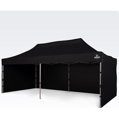 BRIMO - Hexagon Aluminium 3x6m - Zwart - Paviljoen BRIMO - Hexagon Aluminium 3x6m - Zwart - Paviljoen