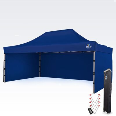 BRIMO - Gazebo 4x6m - Blauw - 3-wanden - Gazebo BRIMO - Gazebo 4x6m - Blauw - 3-wanden - Gazebo