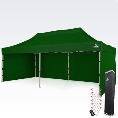 BRIMO - Gazebo 4x8m - Groen - 3 wanden - Gazebo BRIMO - Gazebo 4x8m - Groen - 3 wanden - Gazebo