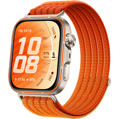Huawei WATCH FIT 5 Pro / Oranje / Nylon band / Titanium en saffierglas / GPS / ECG / Bluetooth 6.0 / Smartwatch / Compatible met iOS en Android Huawei WATCH FIT 5 Pro / Oranje / Nylon band / Titanium en saffierglas / GPS / ECG / Bluetooth 6.0 / Smartwatch / Compatible met iOS en Android