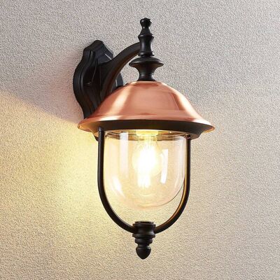 Lindby Wandlamp buiten Clint, dimbaar, koper, Aluminium, Vintage, Wandlamp buiten Lindby Wandlamp buiten Clint, dimbaar, koper, Aluminium, Vintage, Wandlamp buiten