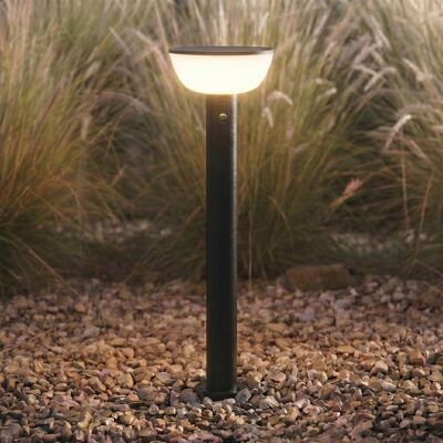 Lindby LED-zonne-energiepadlamp Obintu, zwart, 63 cm, sensor dimbaar, zwart, metaal, Modern Lindby LED-zonne-energiepadlamp Obintu, zwart, 63 cm, sensor dimbaar, zwart, metaal, Modern