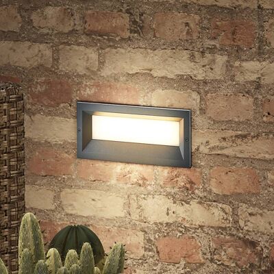 Lucande Lachlain LED-wandinbouwarmatuur v.buiten, alu / grijs / zink, Aluminium, Modern, Wandlamp buiten Lucande Lachlain LED-wandinbouwarmatuur v.buiten, alu / grijs / zink, Aluminium, Modern, Wandlamp buiten