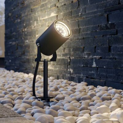 Lindby Lobelia prikspot, GU10, IP65, zwart, Aluminium, Modern Lindby Lobelia prikspot, GU10, IP65, zwart, Aluminium, Modern