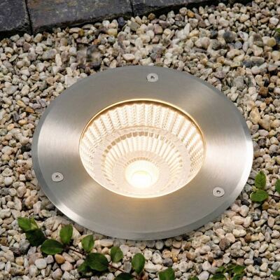 Arcchio LED-inbouwspot voor in de vloer Thentos, Ø 18 cm, 60°, nikkel, IP67 Thentos, alu / grijs / zink, Roestvrij staal, Grondspots Arcchio LED-inbouwspot voor in de vloer Thentos, Ø 18 cm, 60°, nikkel, IP67 Thentos, alu / grijs / zink, Roestvrij staal, Grondspots