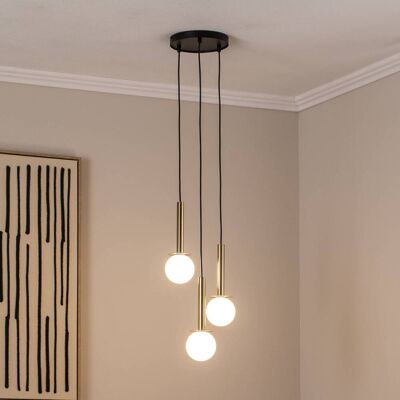 Sigma Glazen hanglamp Daisy, dimbaar, wit / opaal, Woon-/ Eetkamer, metaal, Modern, hanglamp Sigma Glazen hanglamp Daisy, dimbaar, wit / opaal, Woon-/ Eetkamer, metaal, Modern, hanglamp