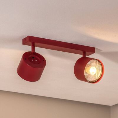 Argon Plafondspot Chloe verstelbaar 2-lamps, rood Chloe, dimbaar, rood, Woon-/ Eetkamer, metaal, Modern Argon Plafondspot Chloe verstelbaar 2-lamps, rood Chloe, dimbaar, rood, Woon-/ Eetkamer, metaal, Modern