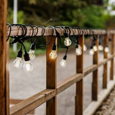 Euluna Cadena luces Girlanda IP44 negro 15m sin bombillas - Lichtslingers Euluna Cadena luces Girlanda IP44 negro 15m sin bombillas - Lichtslingers