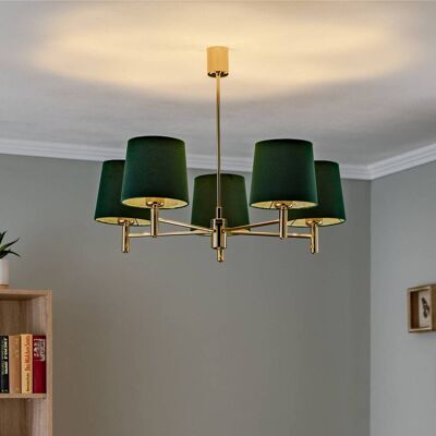 Argon - Polo Plus - Messing - Groen - Hanglamp Argon - Polo Plus - Messing - Groen - Hanglamp