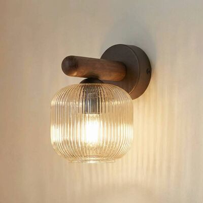 TK Lighting Wandlamp Salvia, dimbaar, hout donker, Woon-/ Eetkamer, Hout, wandlamp TK Lighting Wandlamp Salvia, dimbaar, hout donker, Woon-/ Eetkamer, Hout, wandlamp